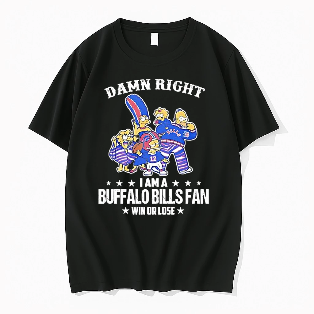 Damn Right I Am A The Simpsons X Buffalo Bills Fan Win Or Lose Shirts