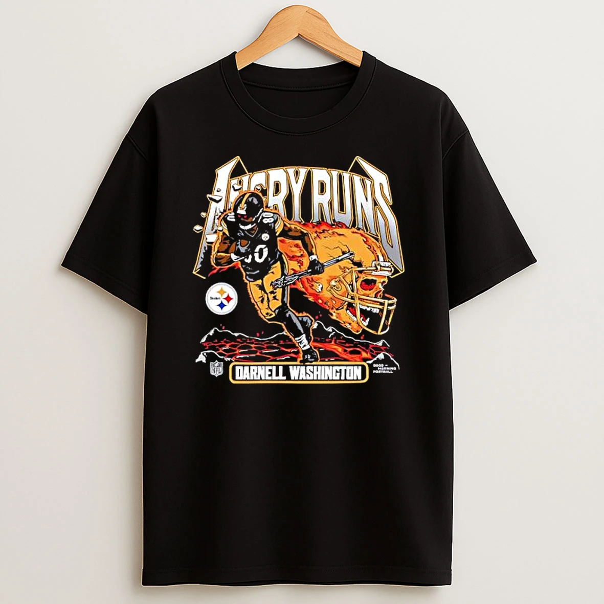 Darnell Washington Charcoal Pittsburgh Steelers Angry Runs Player Skull Shirts