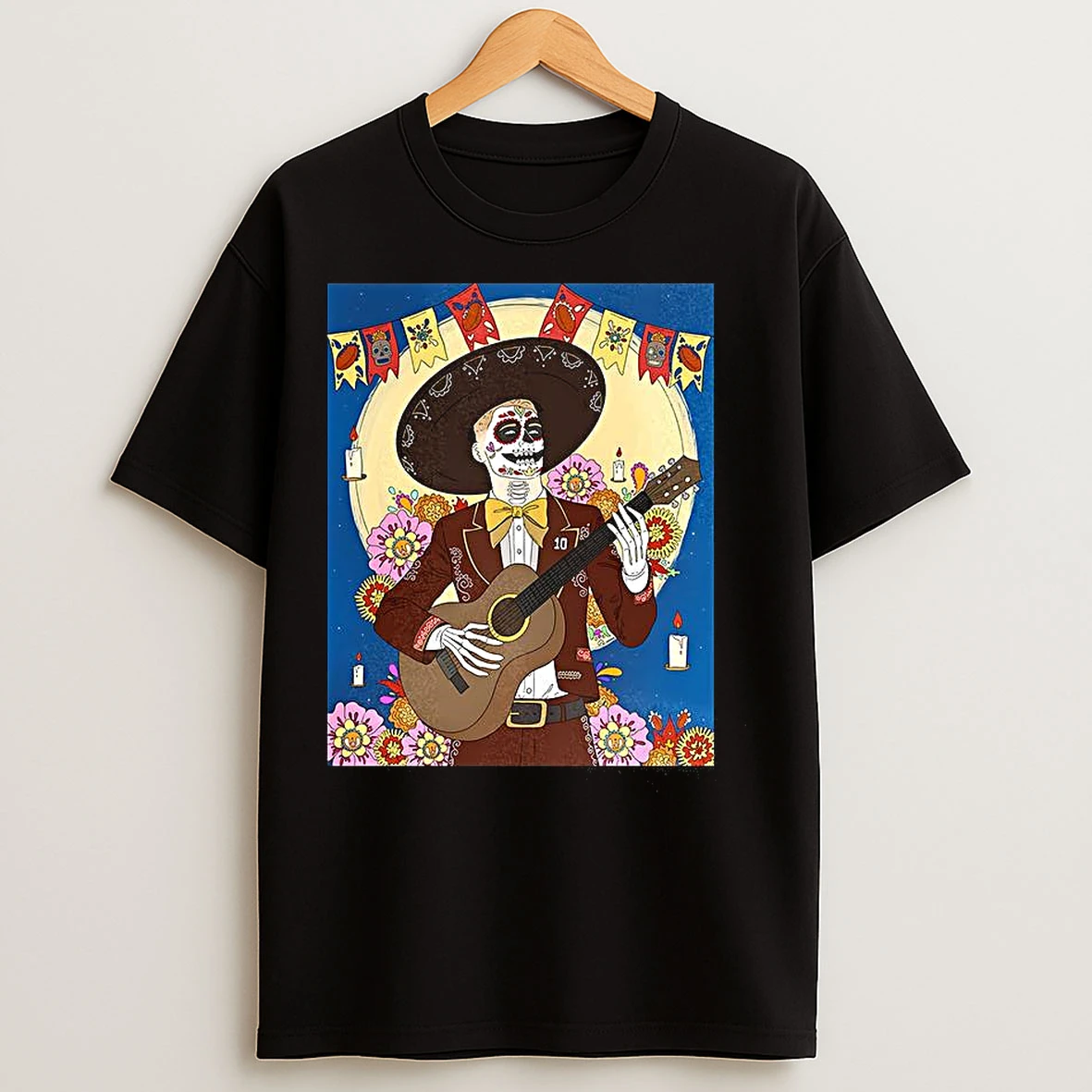 Day 48 Dia De Los Muertos Candles And Guitars T Shirts