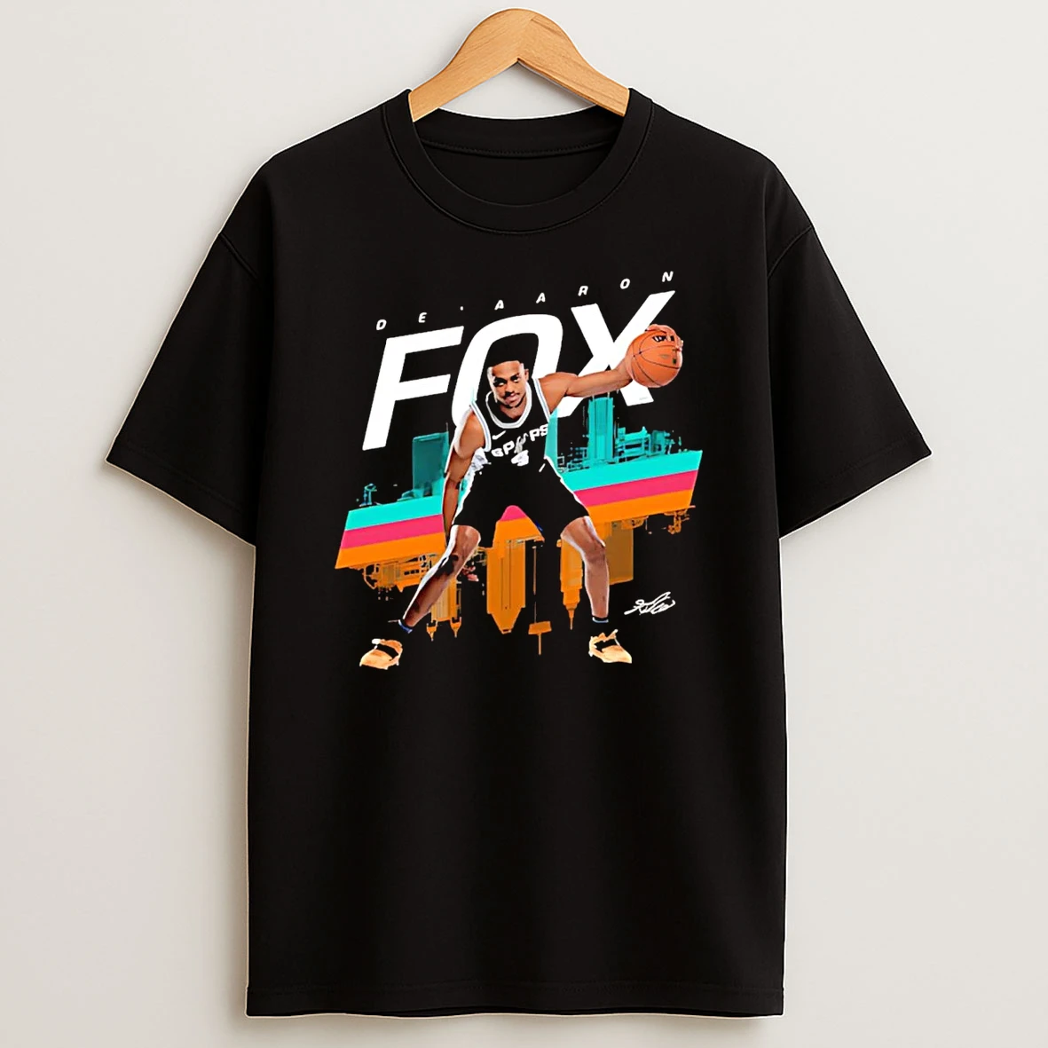 Deaaron Fox Post Moves Skyline San Antonio Spurs Shirts