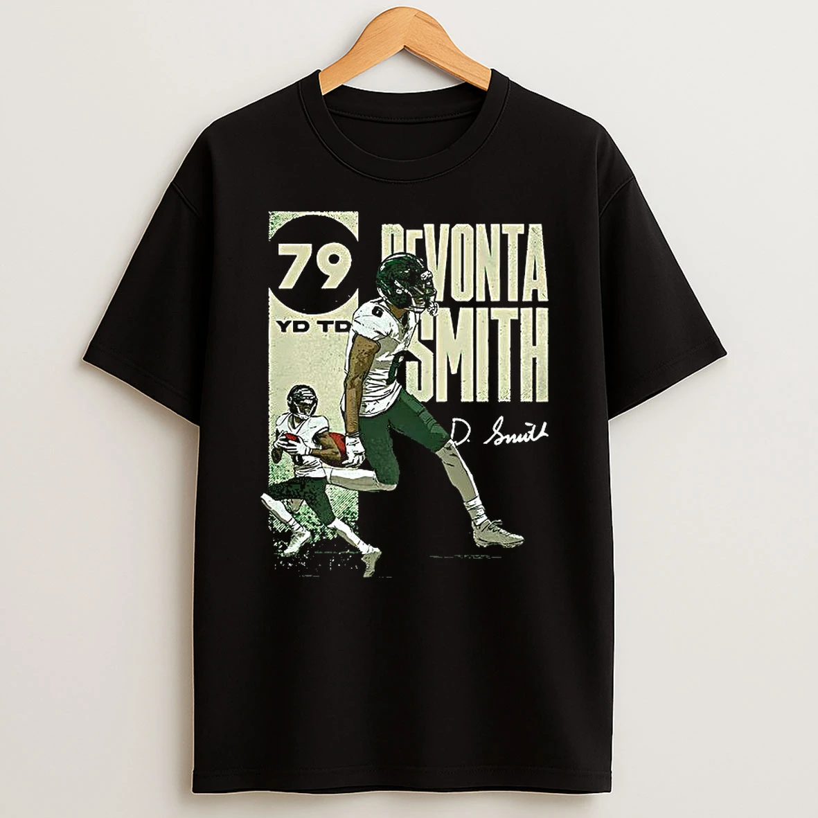 Devonta Smith Philadelphia Eagles Football 79 Yard Signature Shirts