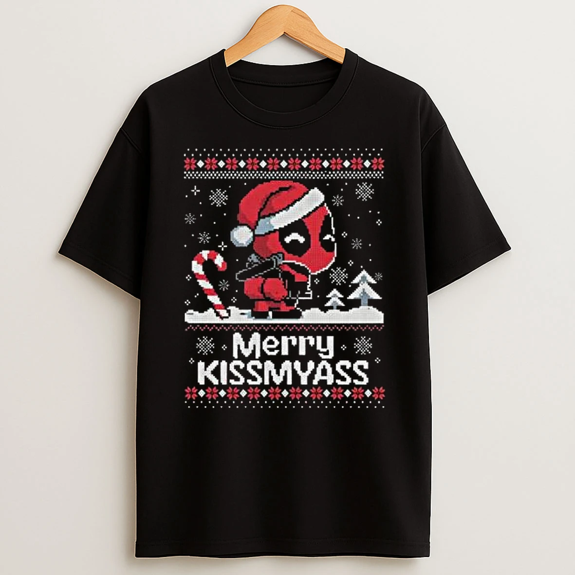Deadpool Merry Kissmyass Ugly Christmas Shirts