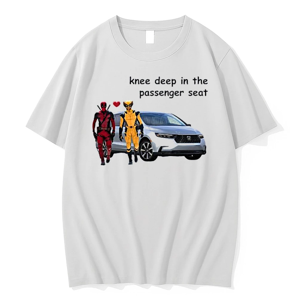 Deadpool And Wolverine Knee Deep In The Passenger Seat Shirts