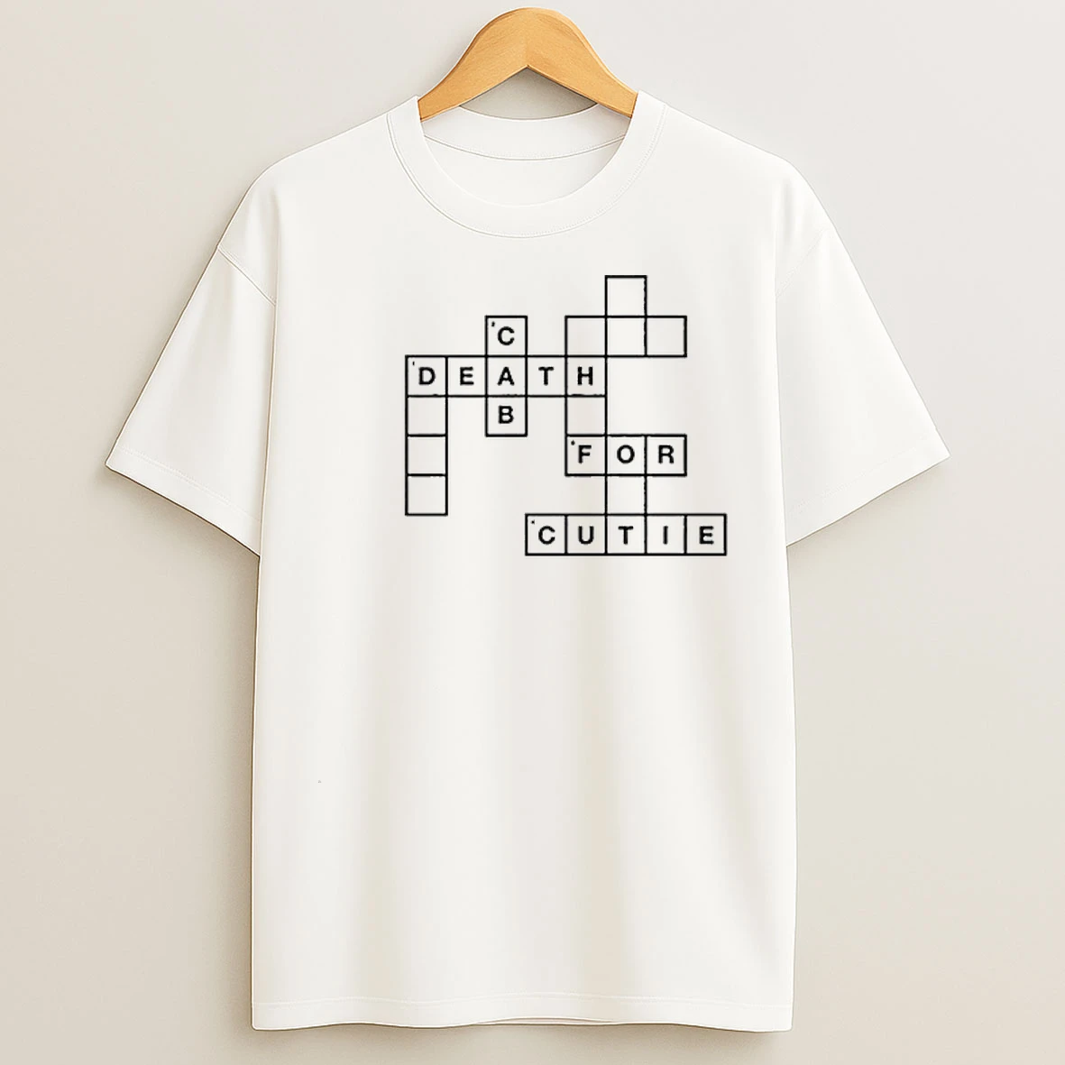 Death Cab For Cutie Crossword Circle White T Shirts
