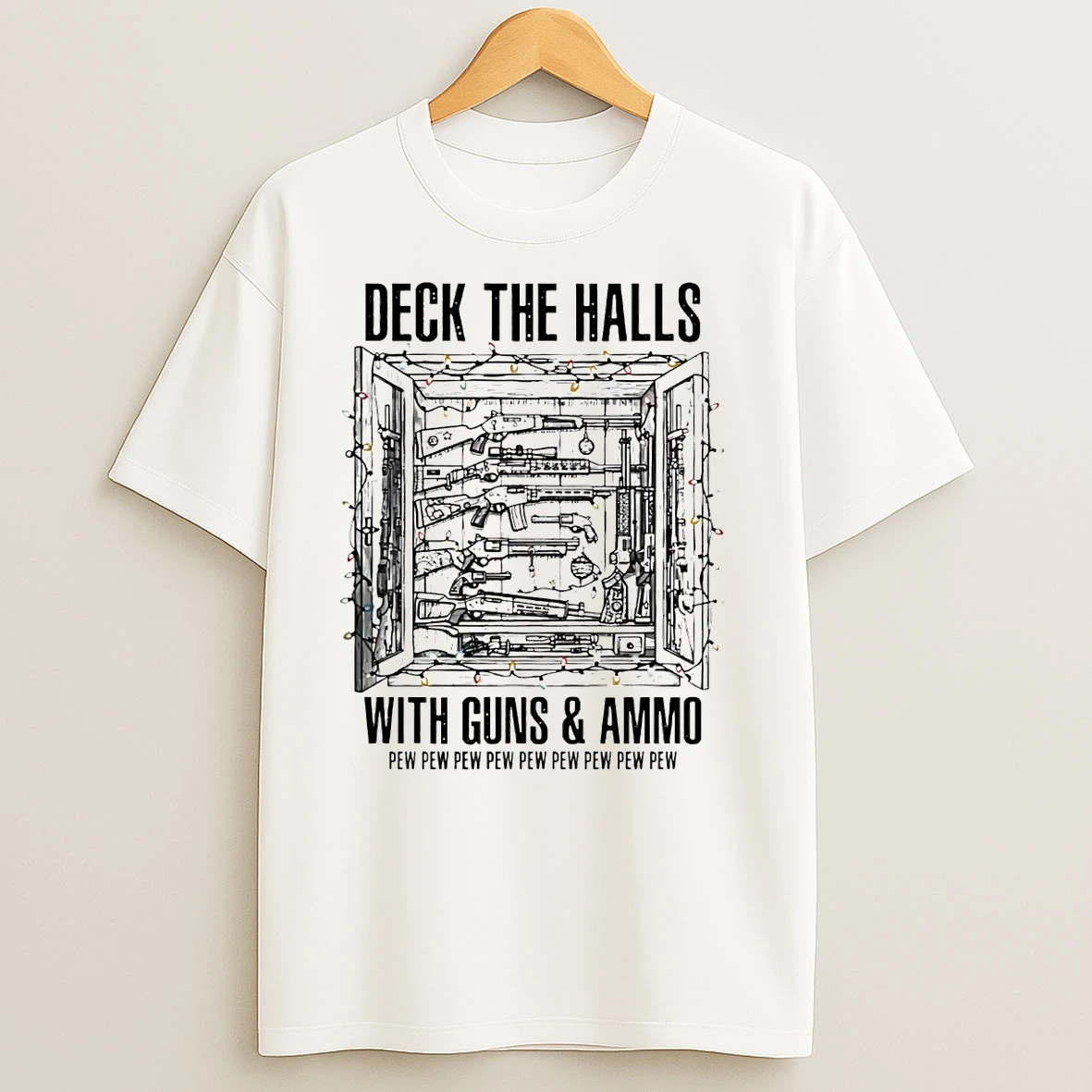 Deck The Halls With Guns And Ammo Christmas T Shirts