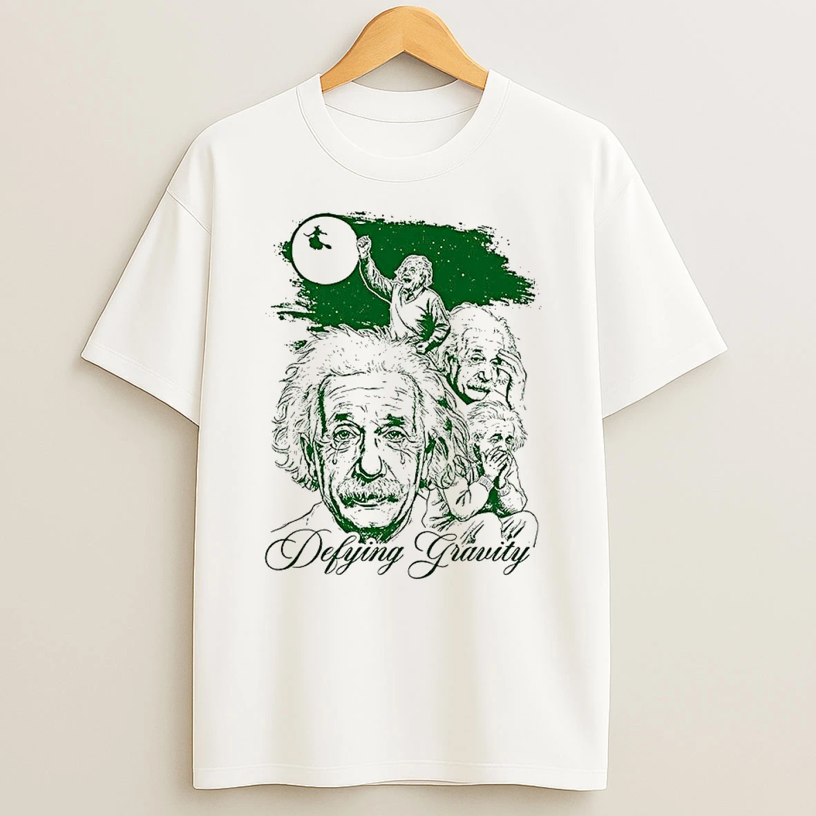 Defying Gravity Einstein Sketch Graphic Shirts