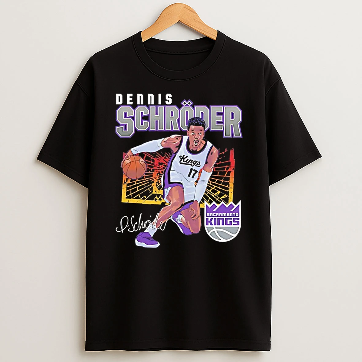 Dennis Schroder Sacramento Kings Player Signature Shattered Shirts