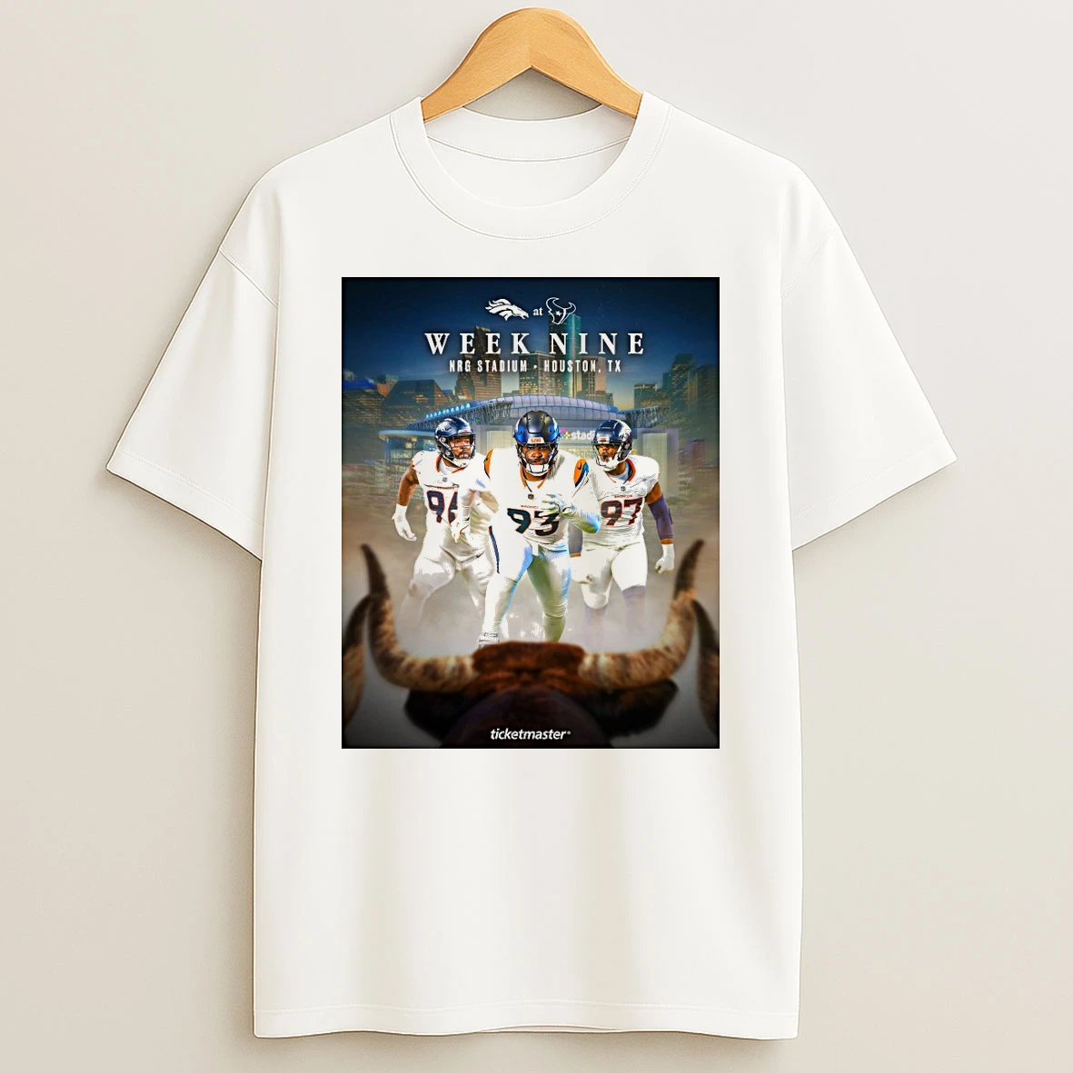 Denver Broncos Vs Houston Texans Week Nine Nrg Stadium In Houston Tx 2025 Shirts