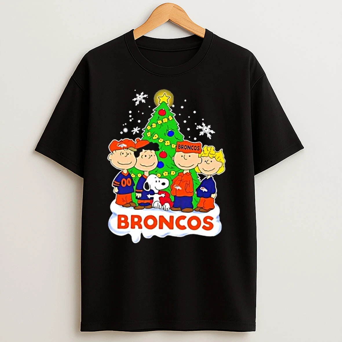 Denver Broncos X Peanuts Snoopy And Friends Christmas Tree T Shirts