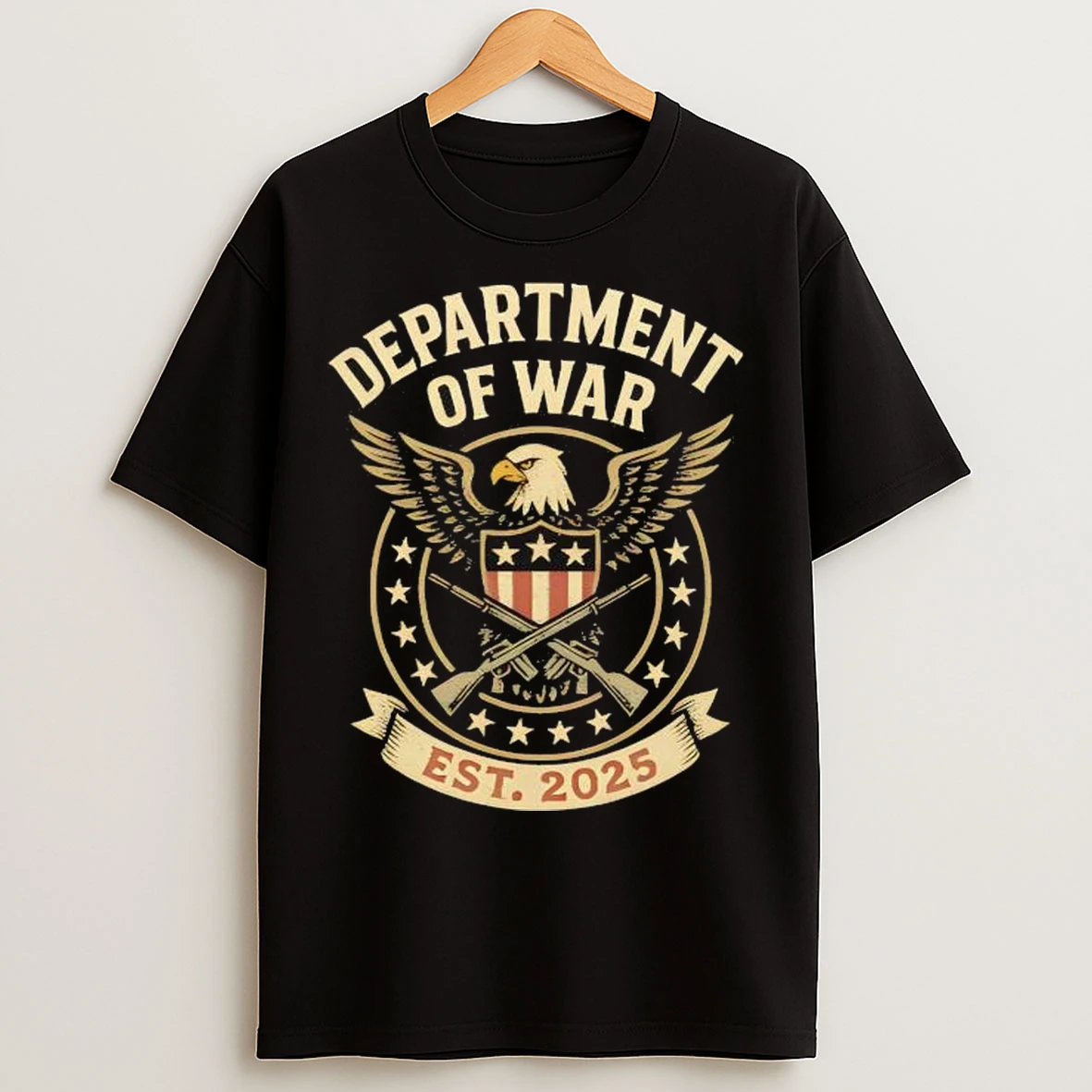 Department Of War Est 2025 Eagles Gun Logo T Shirts