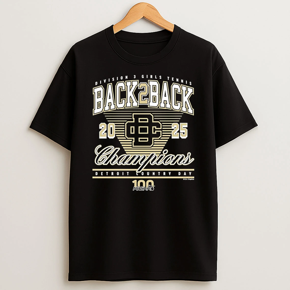 Detroit Country Day 2025 Girls Tennis D3 Back 2 Back Champions Shirts