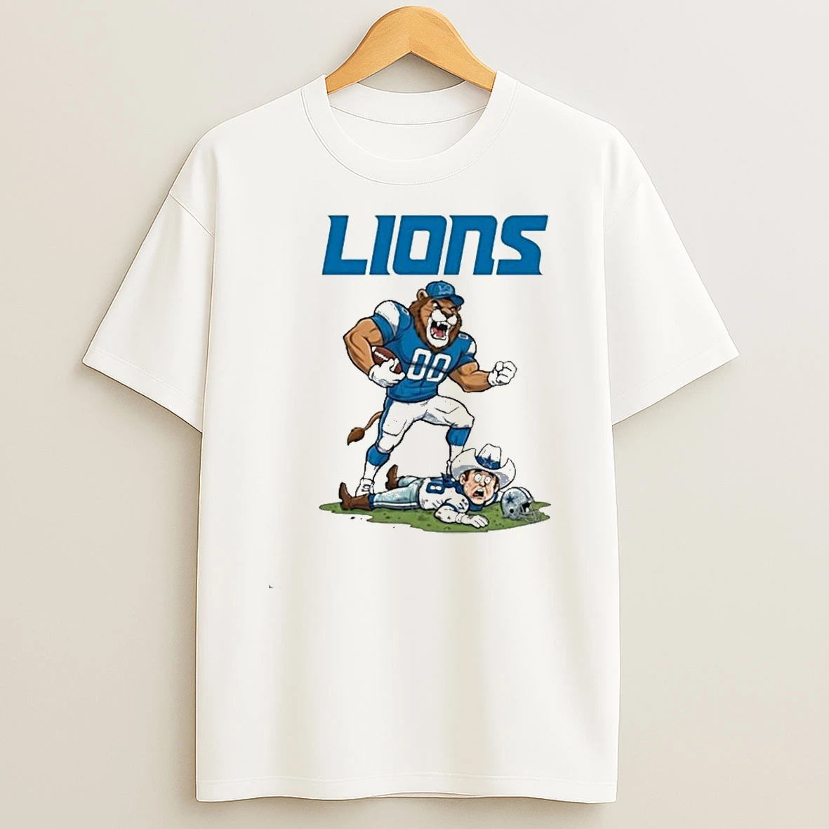 Detroit Lions Beat Dallas Cowboys Battle Mascot Shirts