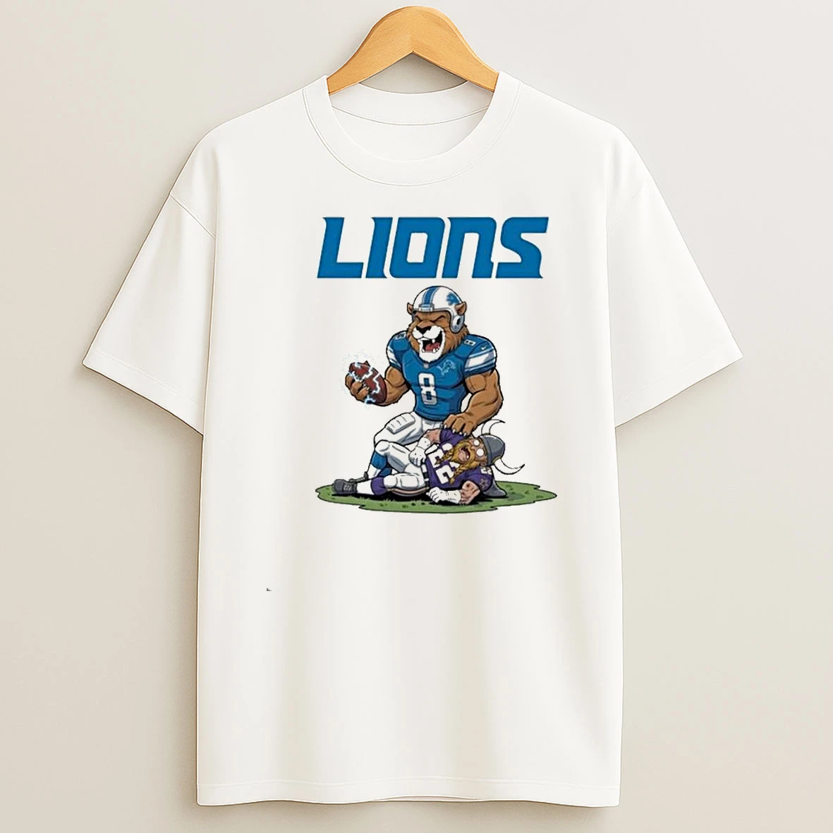 Detroit Lions Beat Minnesota Vikings Battle Mascot Shirts