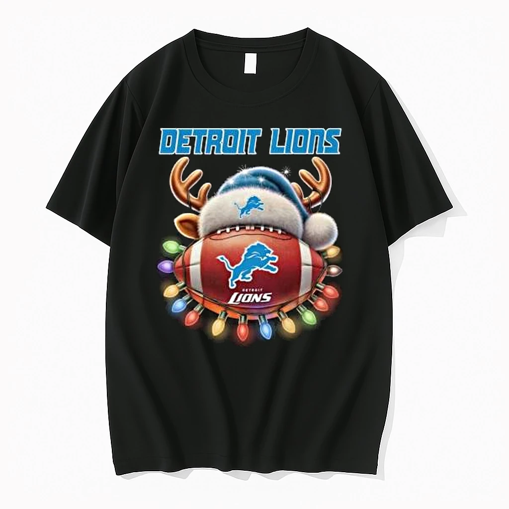Detroit Lions Football Hat Light Merry Christmas 2025 Shirts