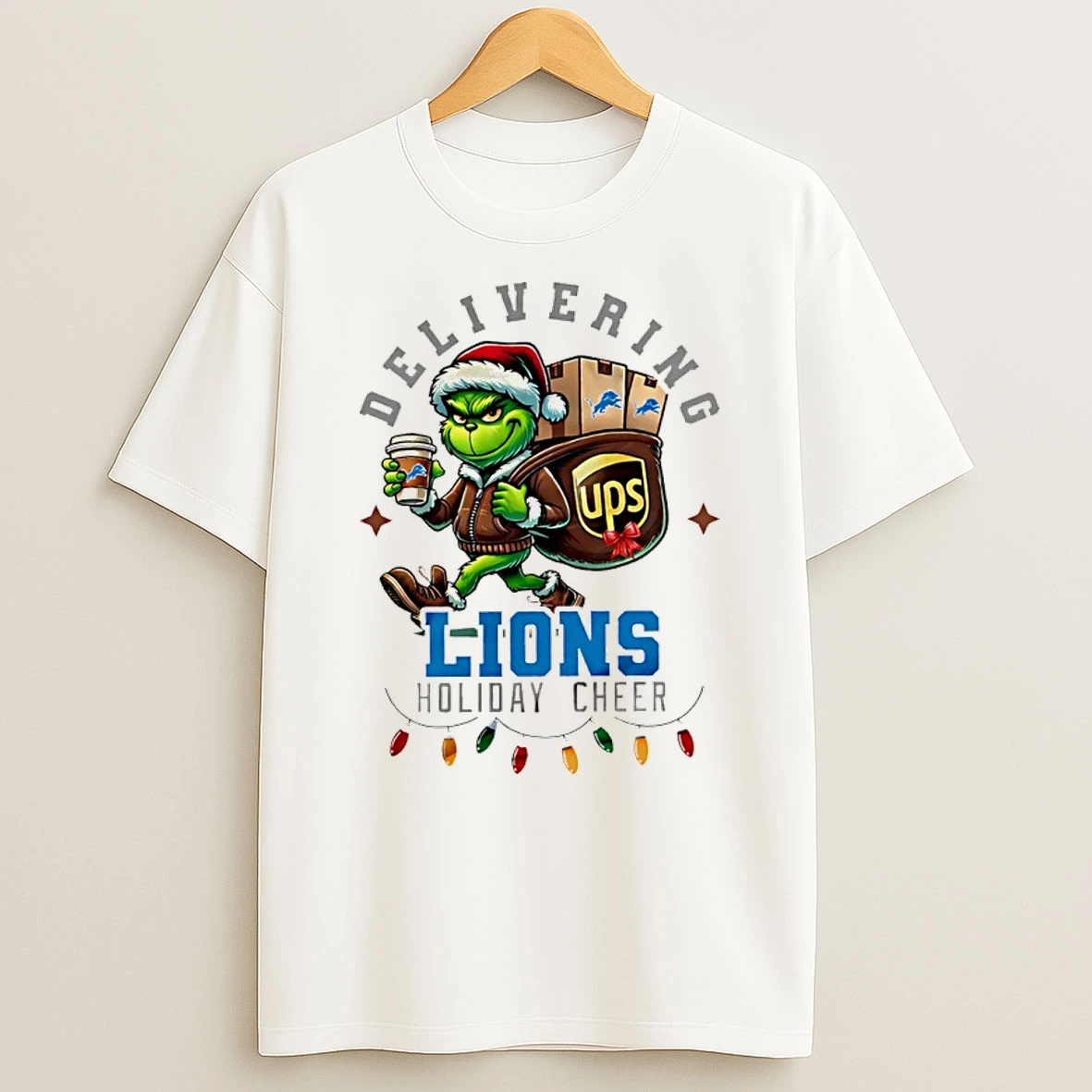 Detroit Lions Grinch Delivering Ups Holiday Cheer Christmas Shirts
