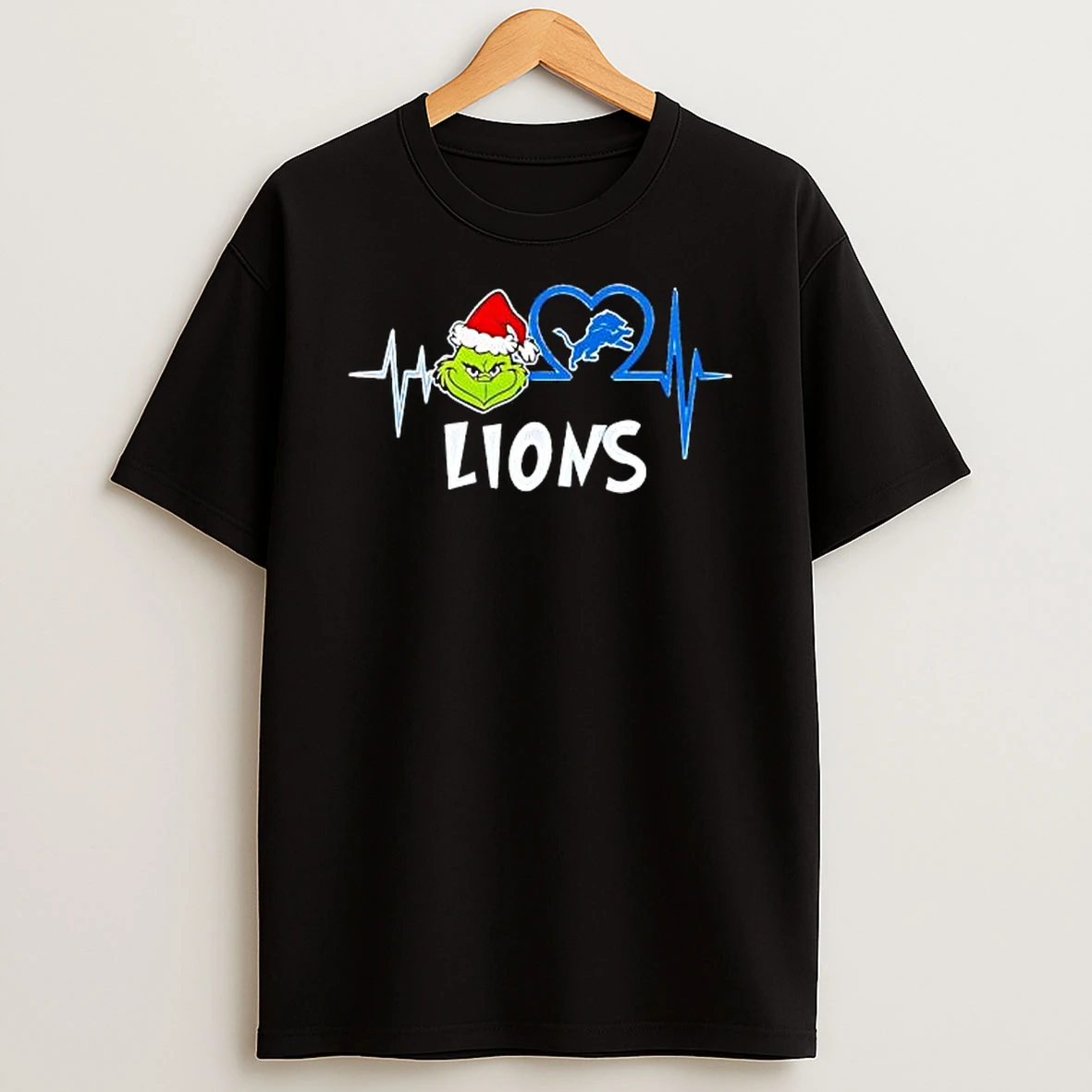 Detroit Lions Grinch Merry Grinchmas Heart Rate Shirts