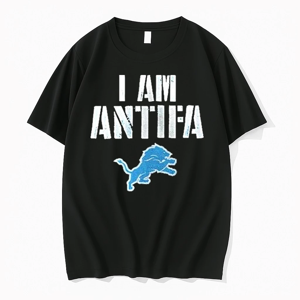 Detroit Lions I Am Antifa Against Fascism Shirts