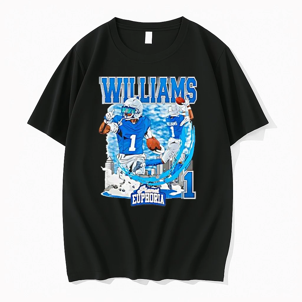 Detroit Lions Jameson Williams 1 Skyline Graphic Shirts