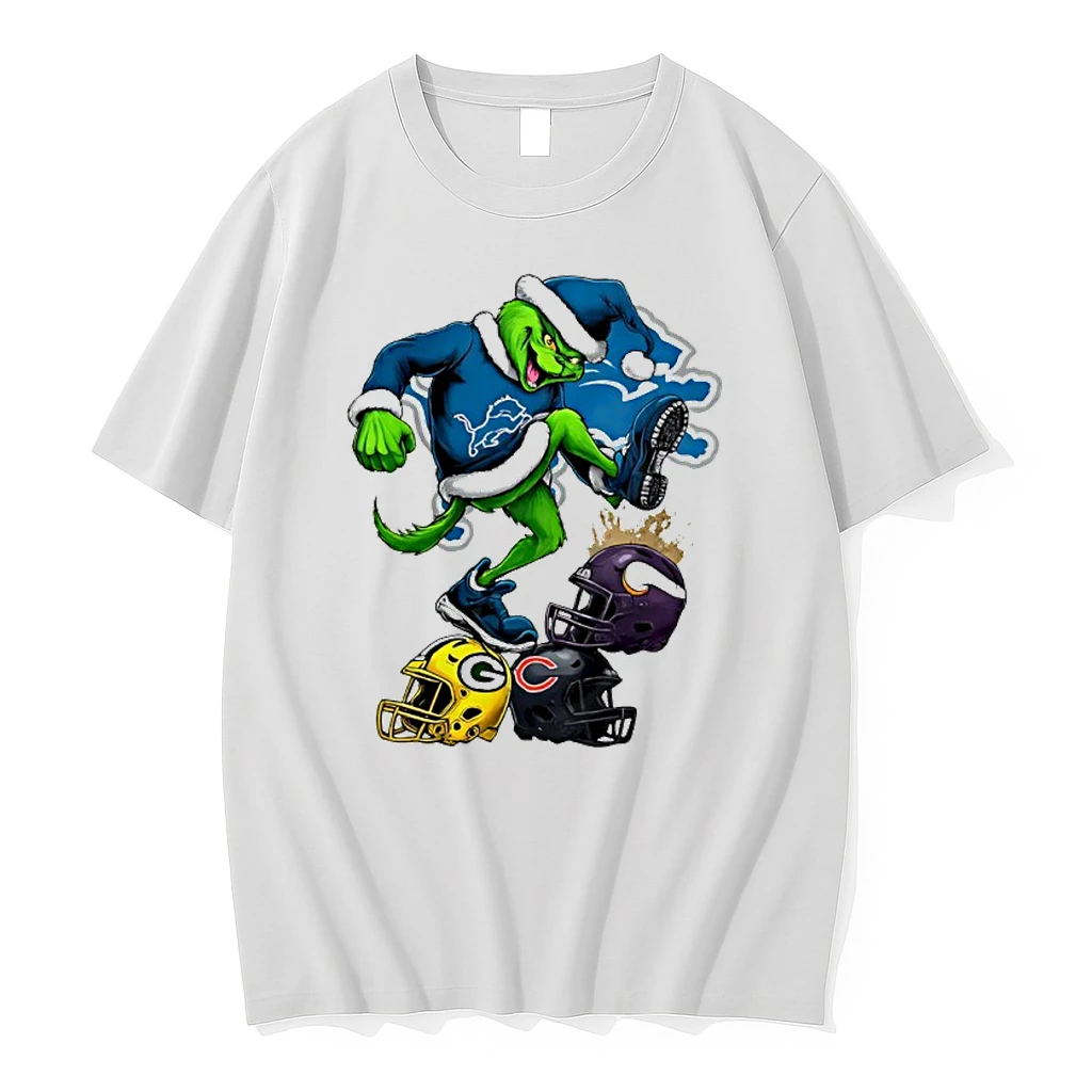 Detroit Lions Santa Grinch Stomp Nfl Helmets Christmas Shirts