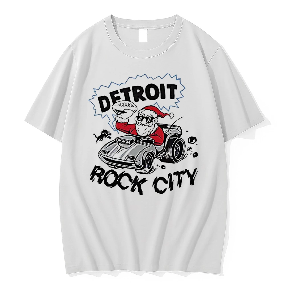 Detroit Lions Football Santa Claus Rock City Christmas Shirts