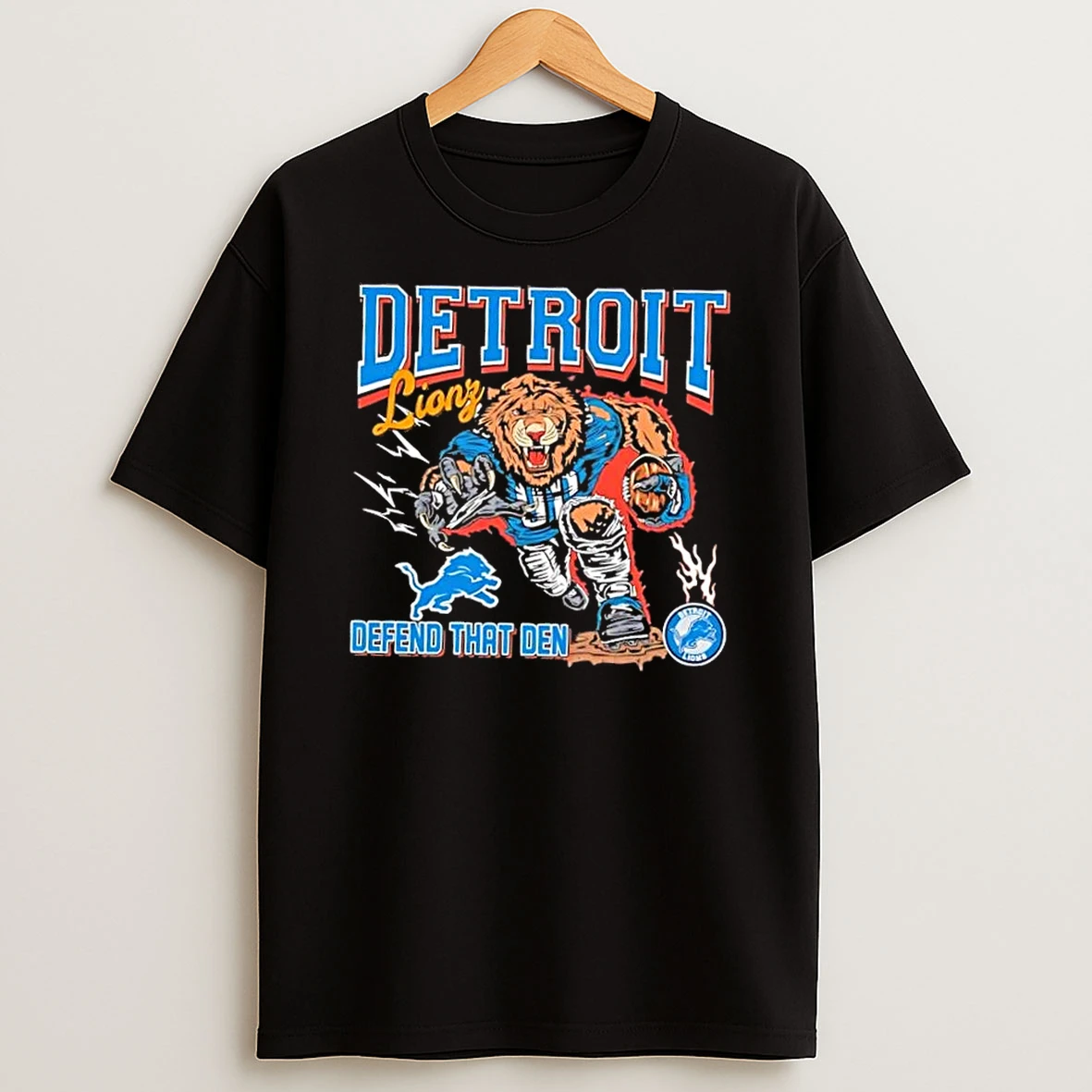 Detroit Lions Mascot Defend That Den Graphic Shirts