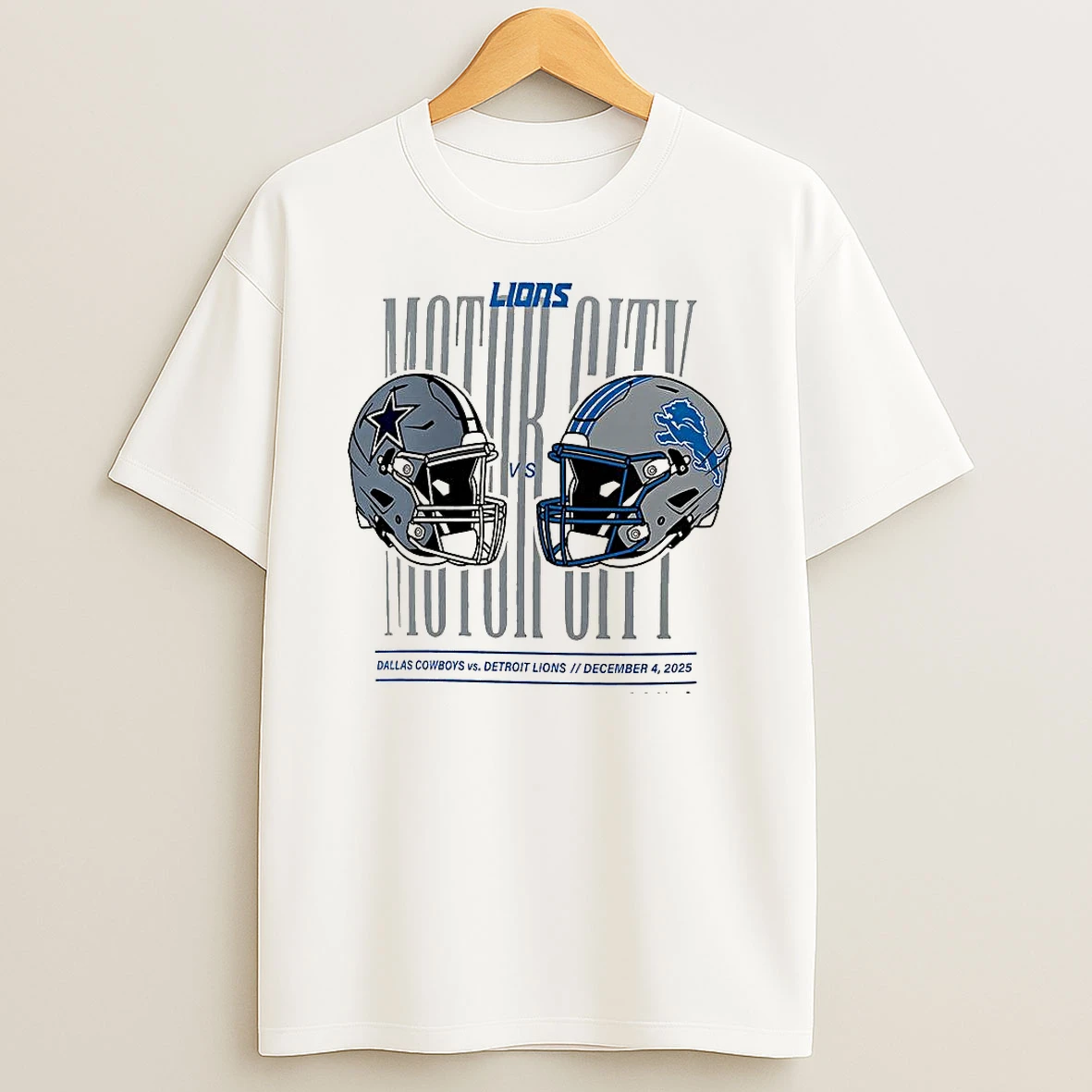 Detroit Lions Vs Dallas Cowboys Nfl 2025 Motor City Helmet Shirts