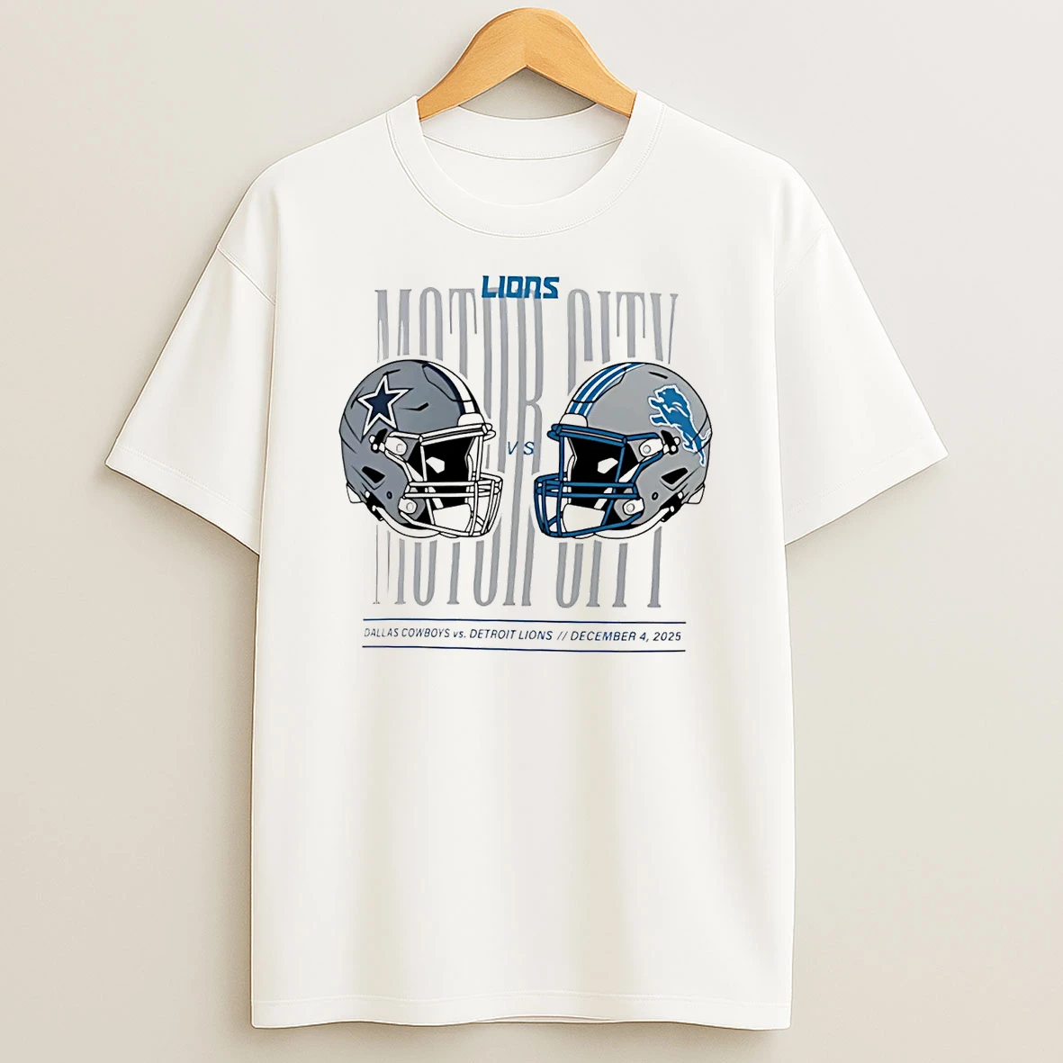 Detroit Lions Vs Dallas Cowboys Helmet Matchup Motor City Shirts