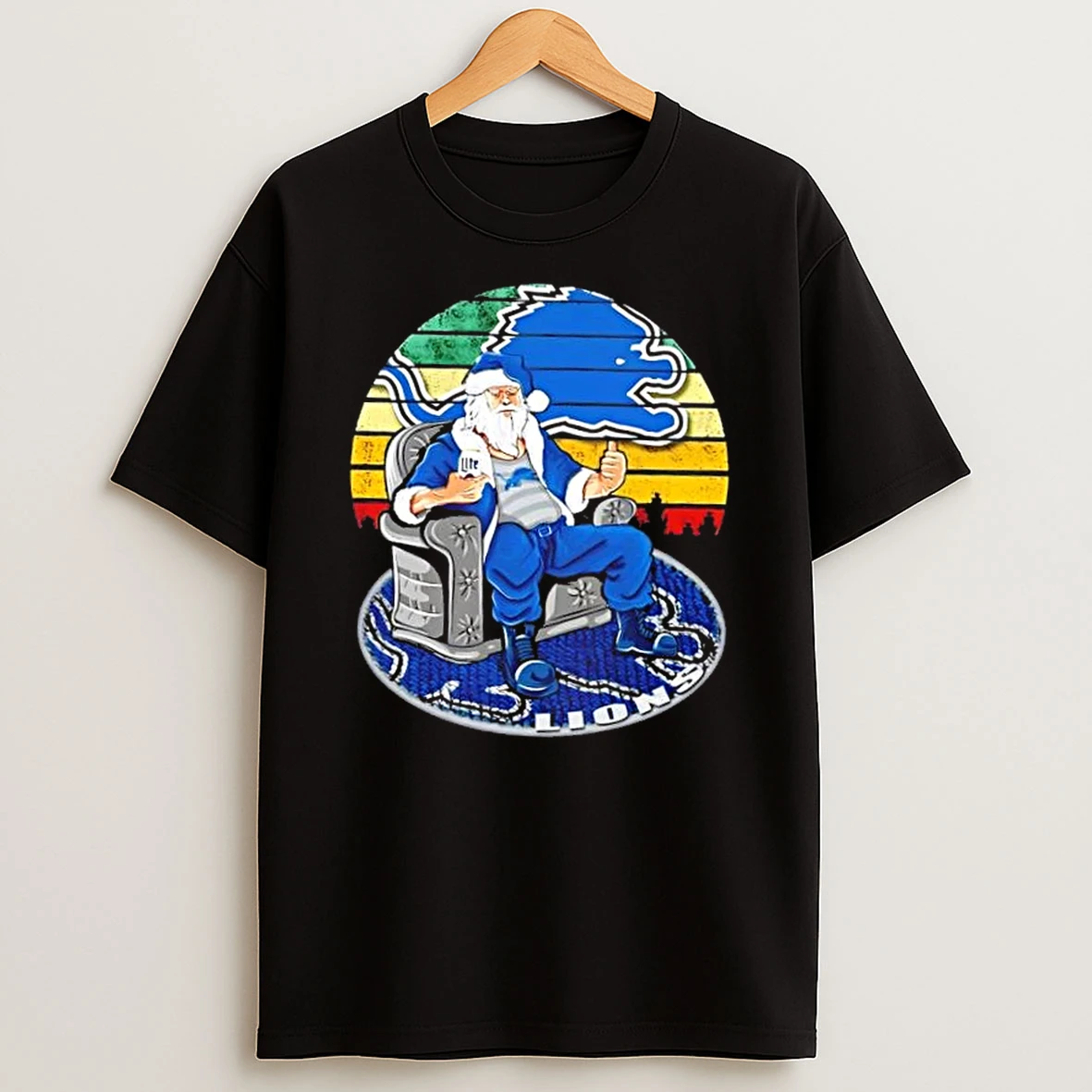 Detroit Lions X Santa Claus Christmas Vintage Shirts