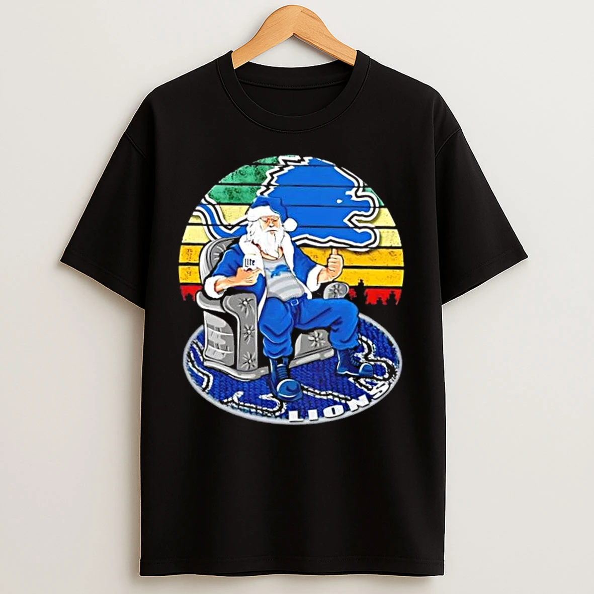 Detroit Lions X Santa Claus Christmas Vintage T Shirts