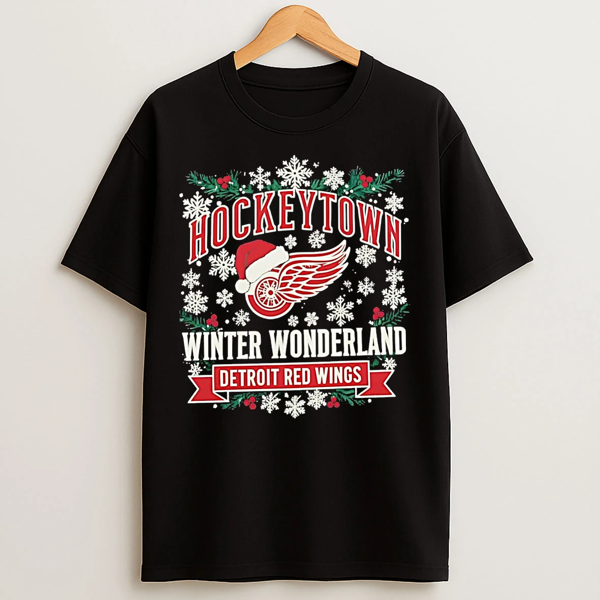 Detroit Red Wings Hockeytown Winter Wonderland Christmas T Shirts
