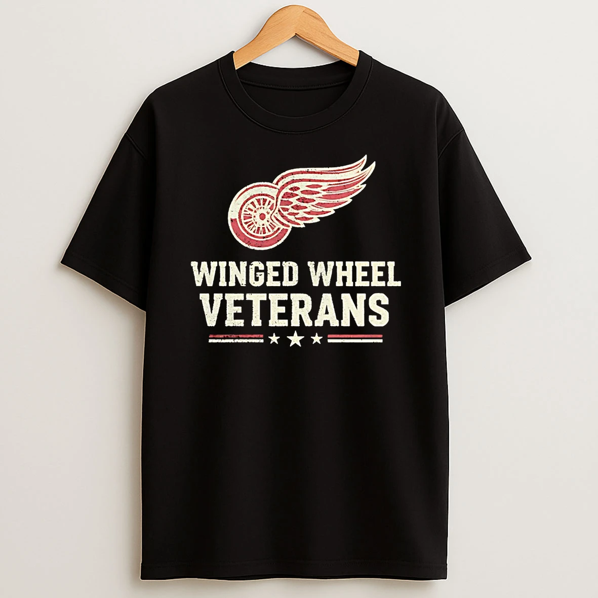 Detroit Red Wings Winged Wheel Veterans Shirts