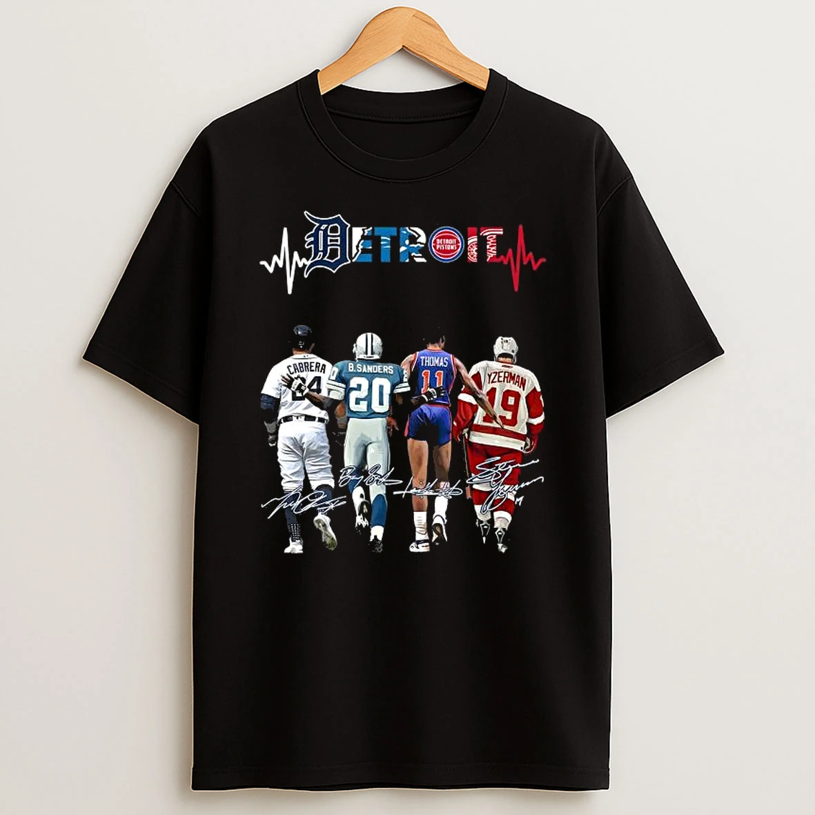 Detroit Sport Cabrera Sanders Thomas And Yzerman Signature Shirts