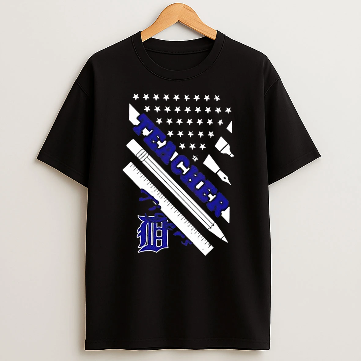 Detroit Tigers Baseball X Teacher American Flag Shirts