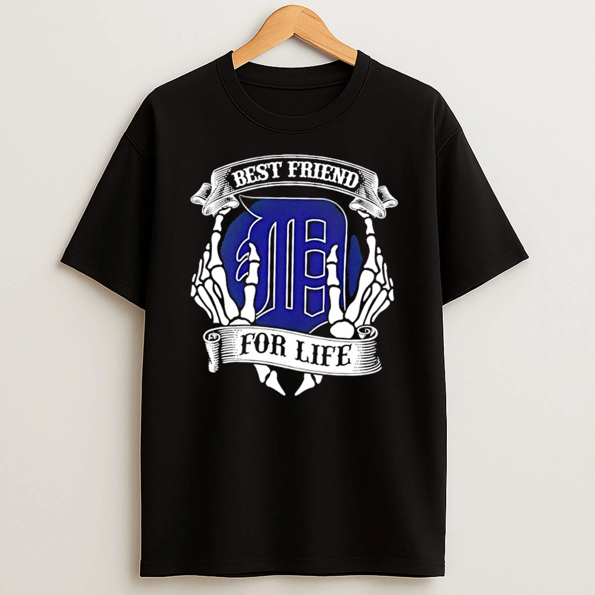 Detroit Tigers Baseball Best Friend For Life Hands Bones Shirts