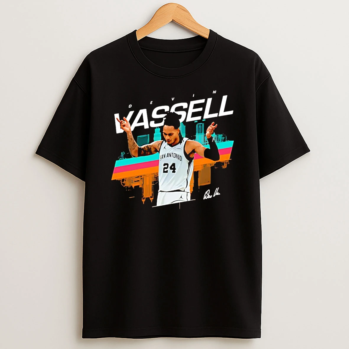 Devin Vassell Skyline Signature San Antonio Spurs Shirts