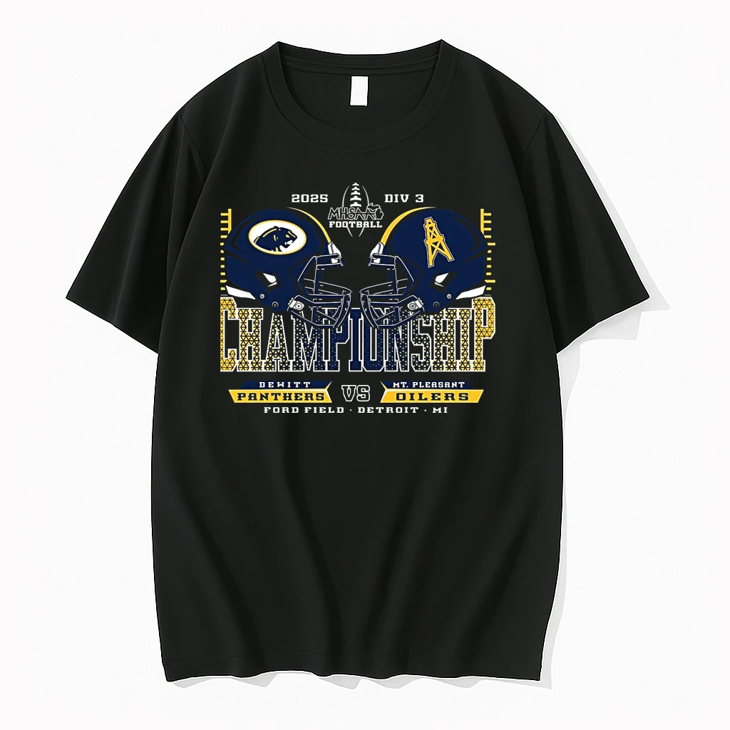 Dewitt Panthers Vs Mt Pleasant Oilers 2025 Football D3 Championship Shirts