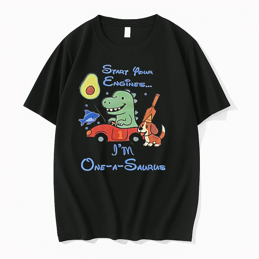 Dinosaur Start Your Engines Im One A Saurus Shirts