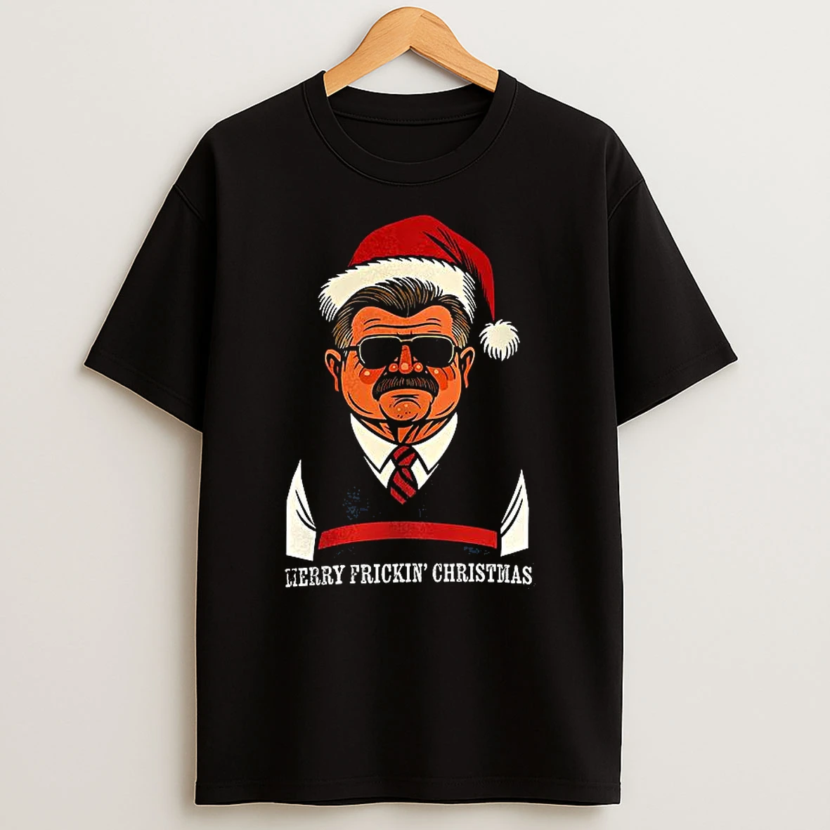 Ditka Claus Chicago Bears Merry Frickin Christmas Funny Shirts