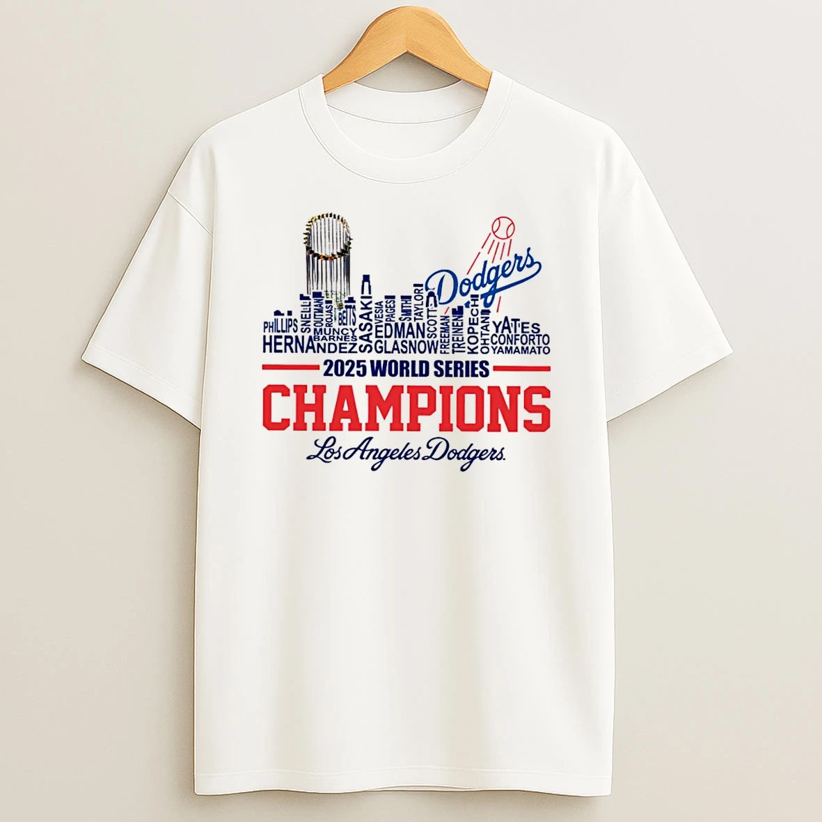 Dodgers 2025 World Series Champions Player Name City Skyline Shirts
