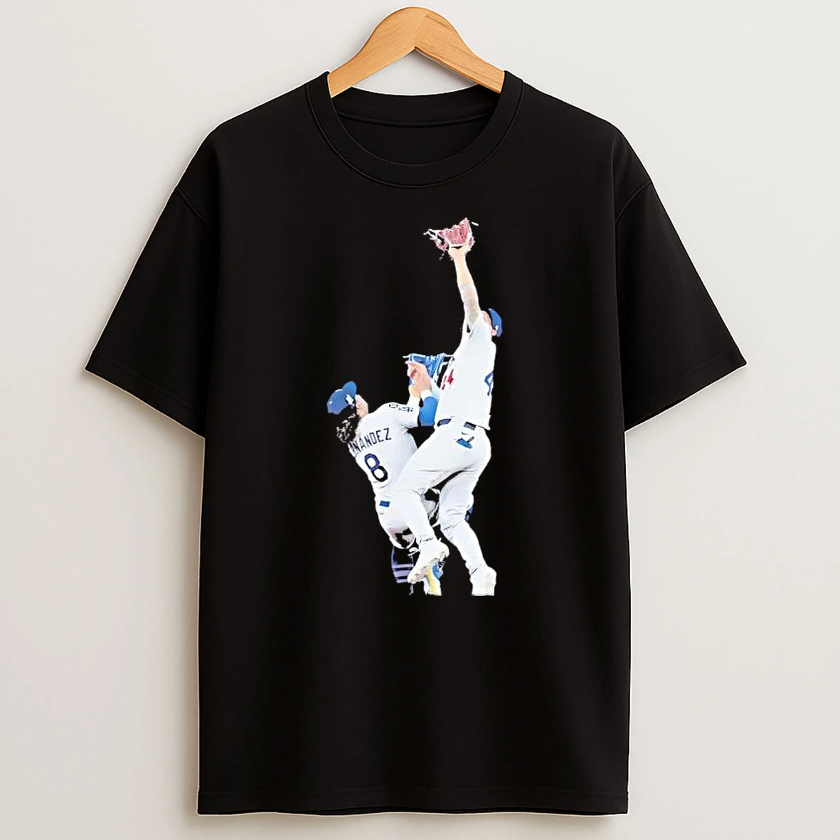 Dodgers Game 7 Andy Page Kike Hernandez Outfield Catch Baseball Vintage Shirts