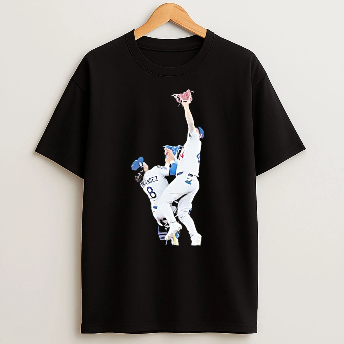 Dodgers Game 7 Andy Page Kike Hernandez Outfield Catch Baseball Vintage T Shirts