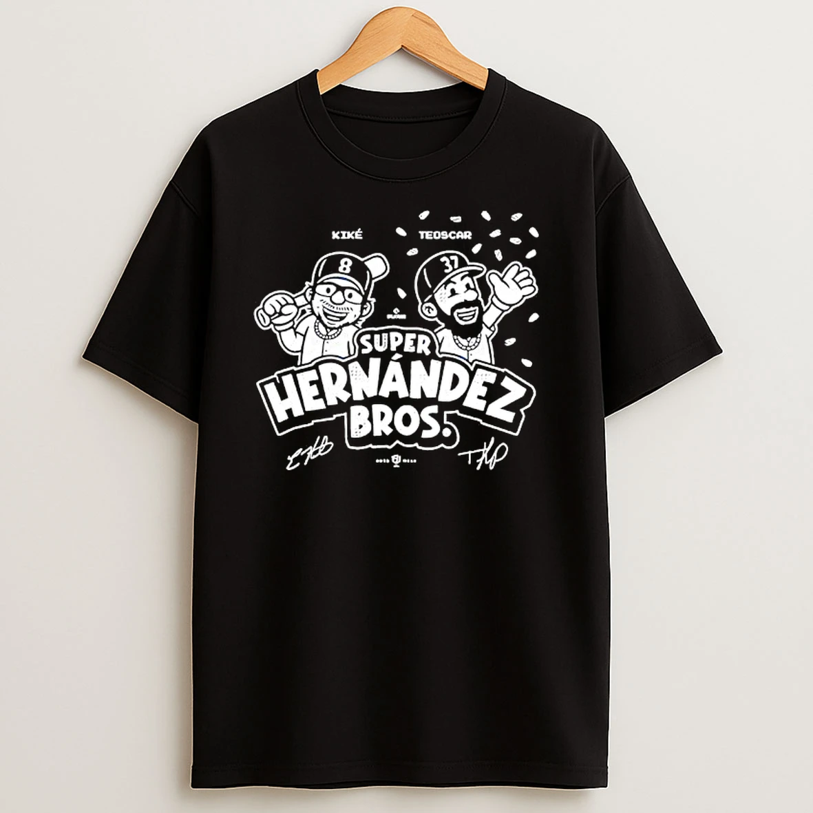 Dodgers Super Hernandez Bros Cartoon Signatures T Shirts