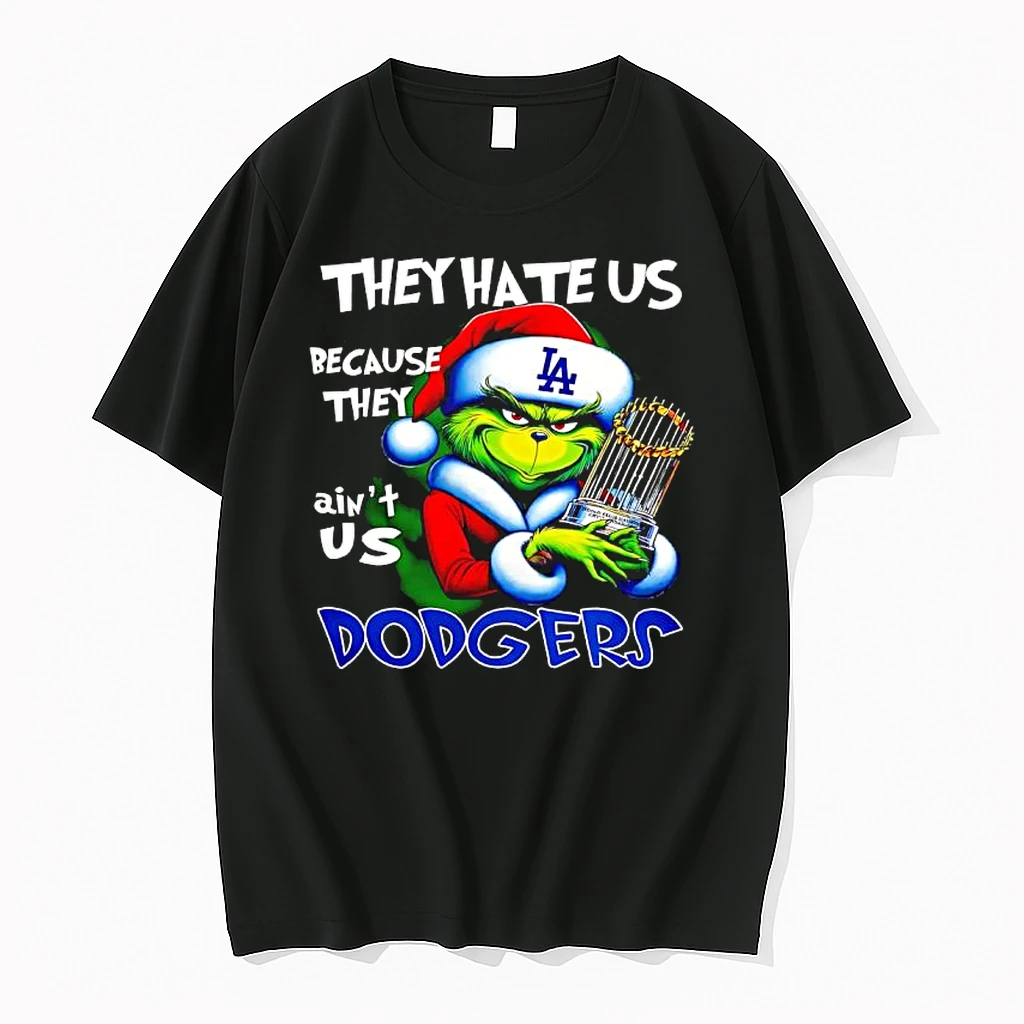 Dodgers They Hate Us Because They Aint Us Grinch Christmas Logo Shirts