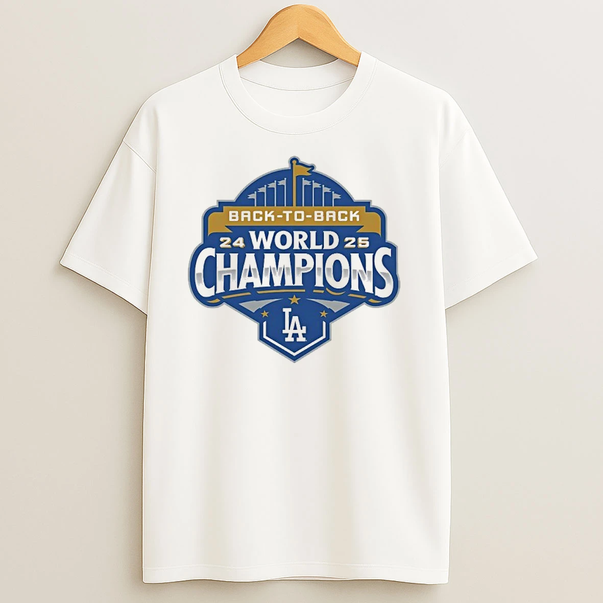 Dodgers Back To Back World Series Champions Logo T Shirts
