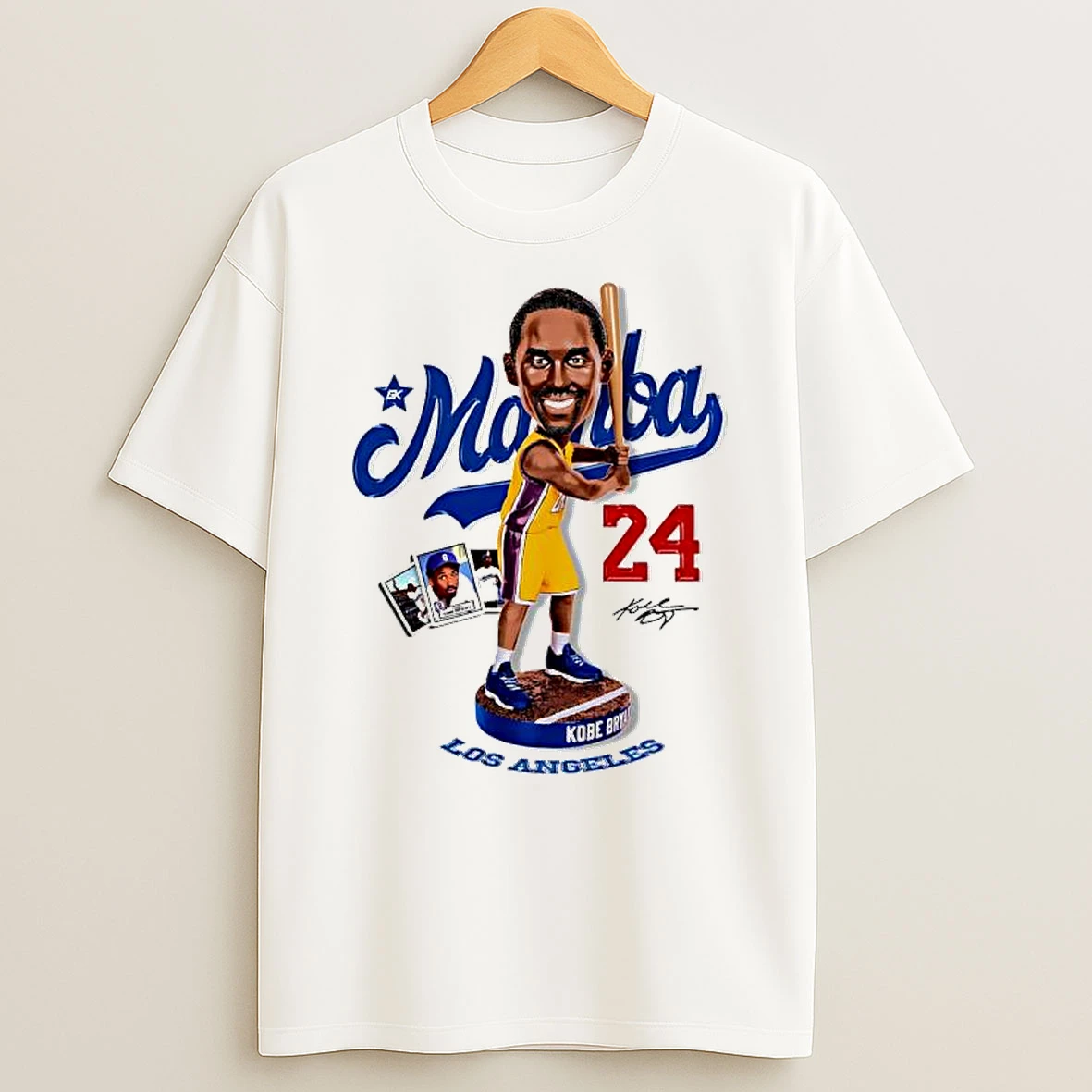 Dodgers Player Kobe Bryant Signtaure Bobblehead Graphic Shirts