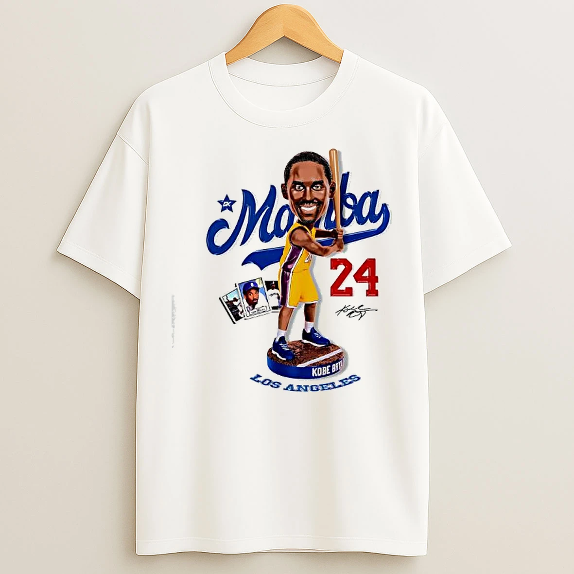 Dodgers Player Kobe Bryant Signtaure Bobblehead Graphic T Shirts