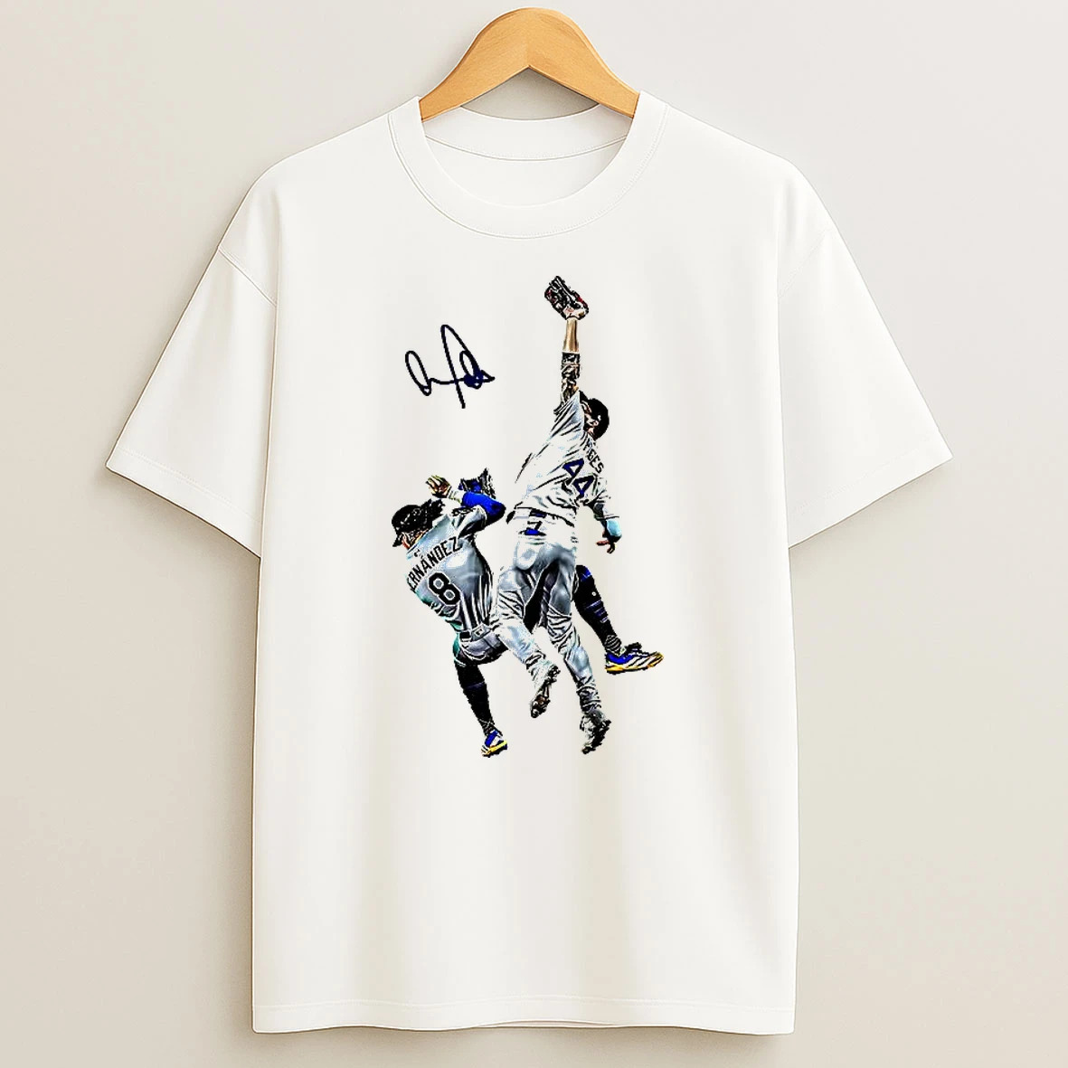 Dodgers Player Teoscar Hernandez And George Springer World Series 2025 Signature Shirts