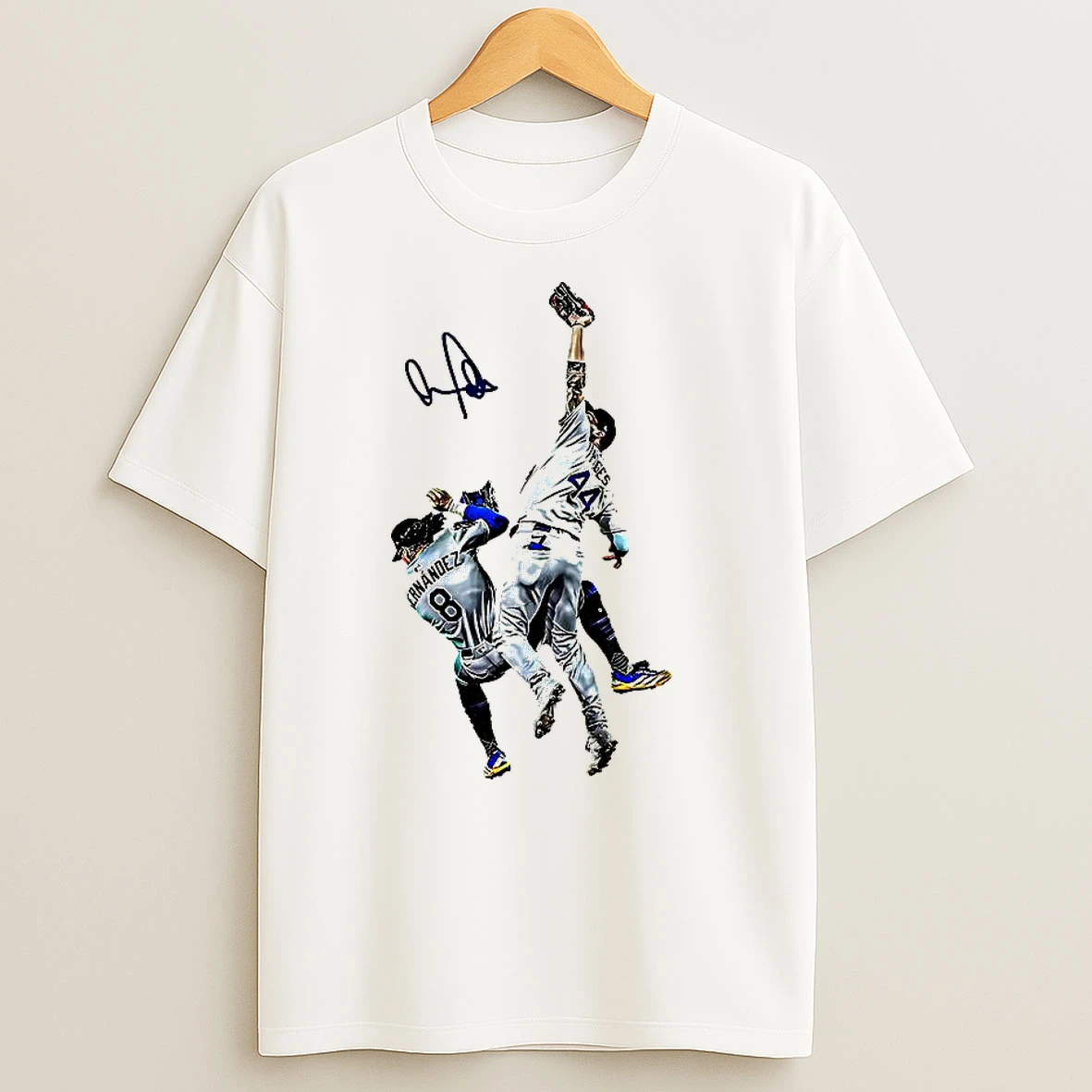 Dodgers Player Teoscar Hernandez And George Springer World Series 2025 Signature T Shirts