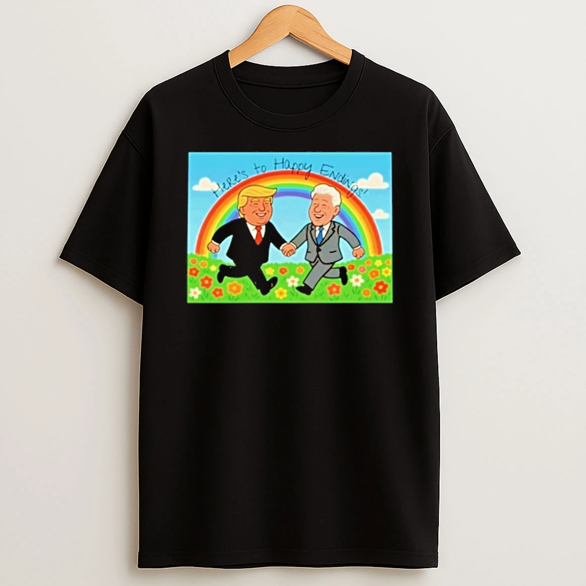 Donald Trump Bill Clinton Heres To Happy Endings Shirts