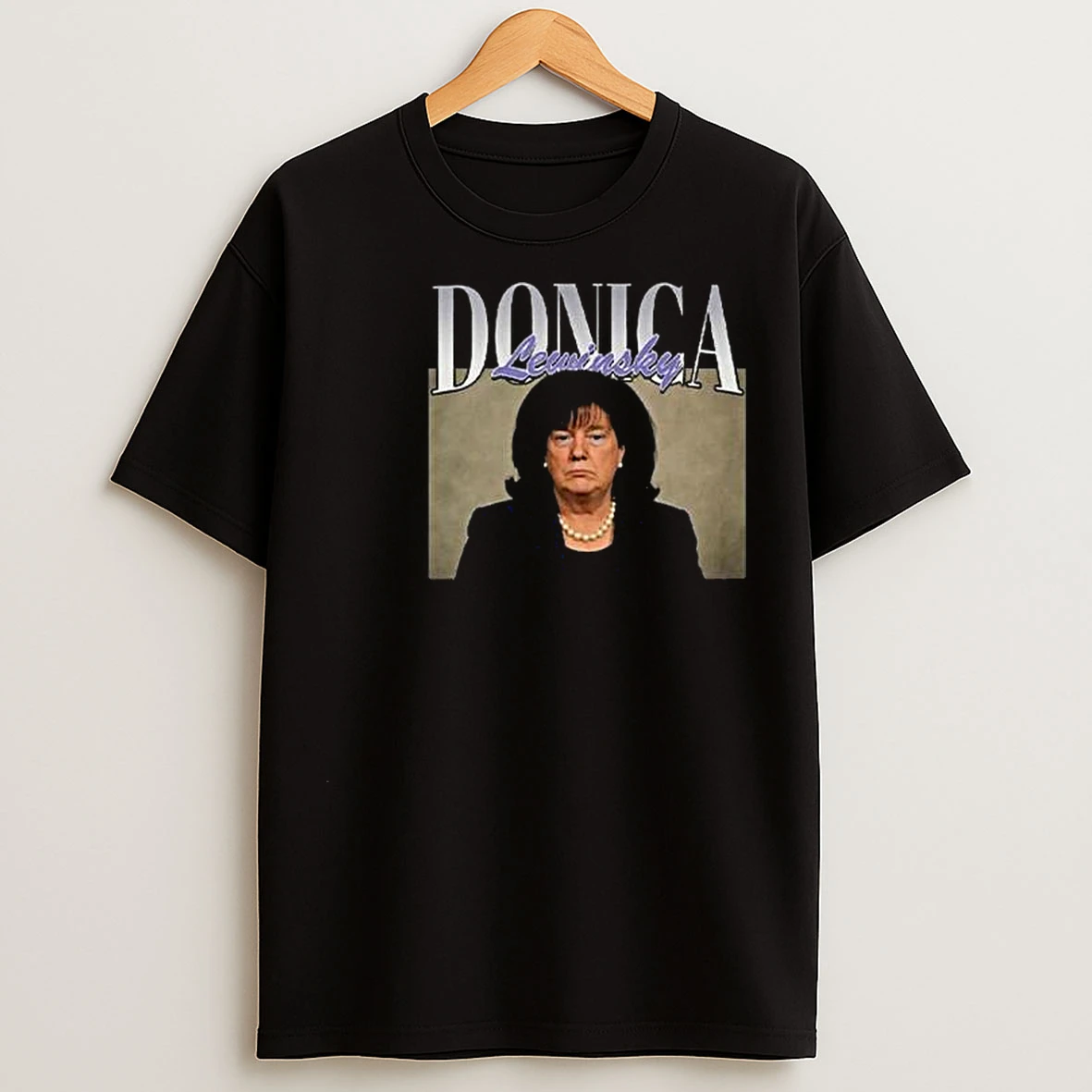 Donica Lewinsky Trump Bill Clinton Circle Black T Shirts